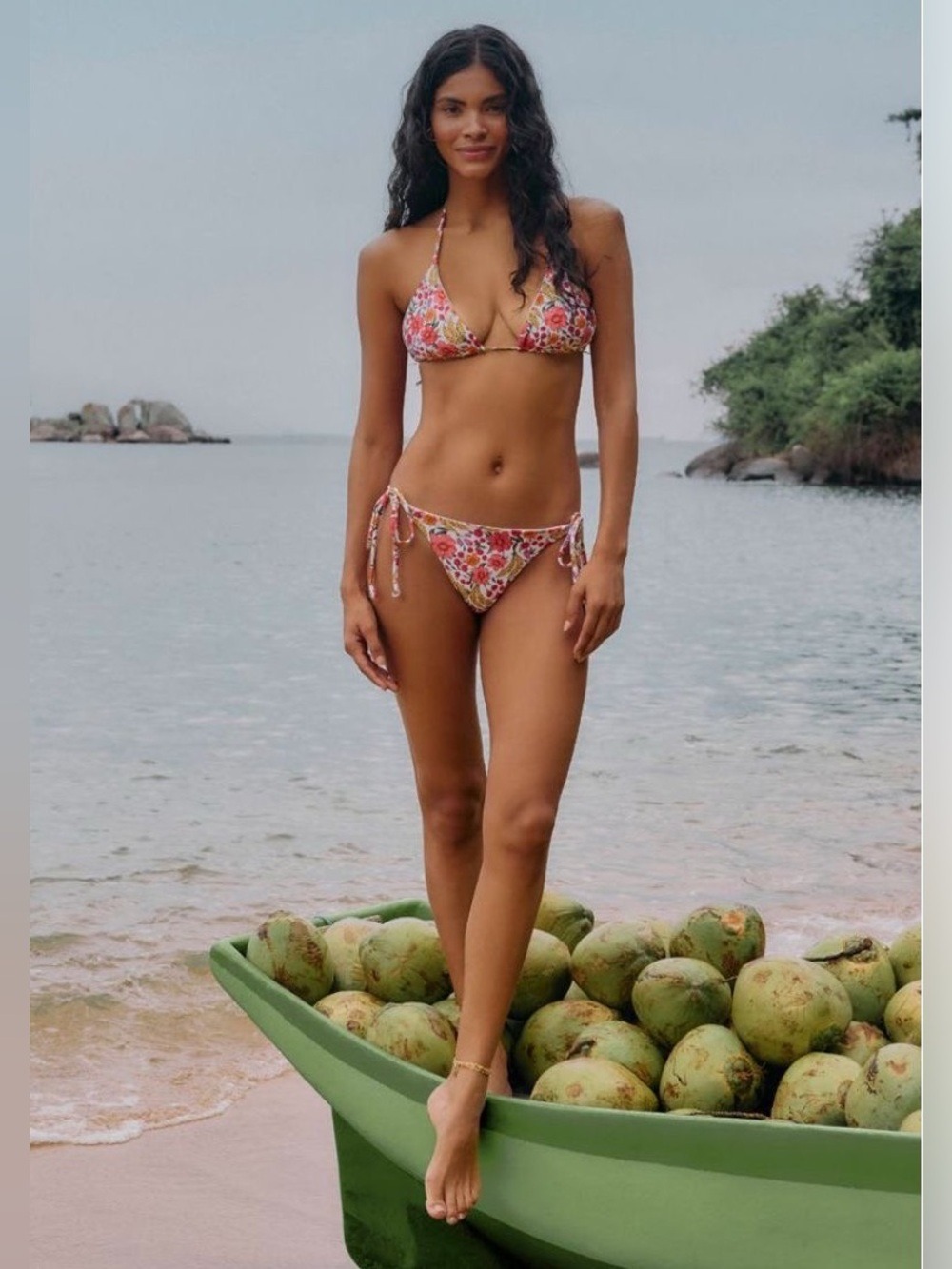 Set - Farm Rio Banana Flowers Triangle Bikini - Picture 9 of 12